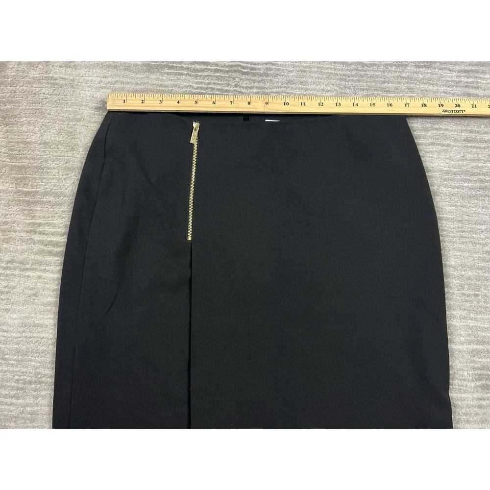 Calvin Klein Skirt‎ Womens 12 Black Faux Wrap Zip Pencil Polyester Blend NWT